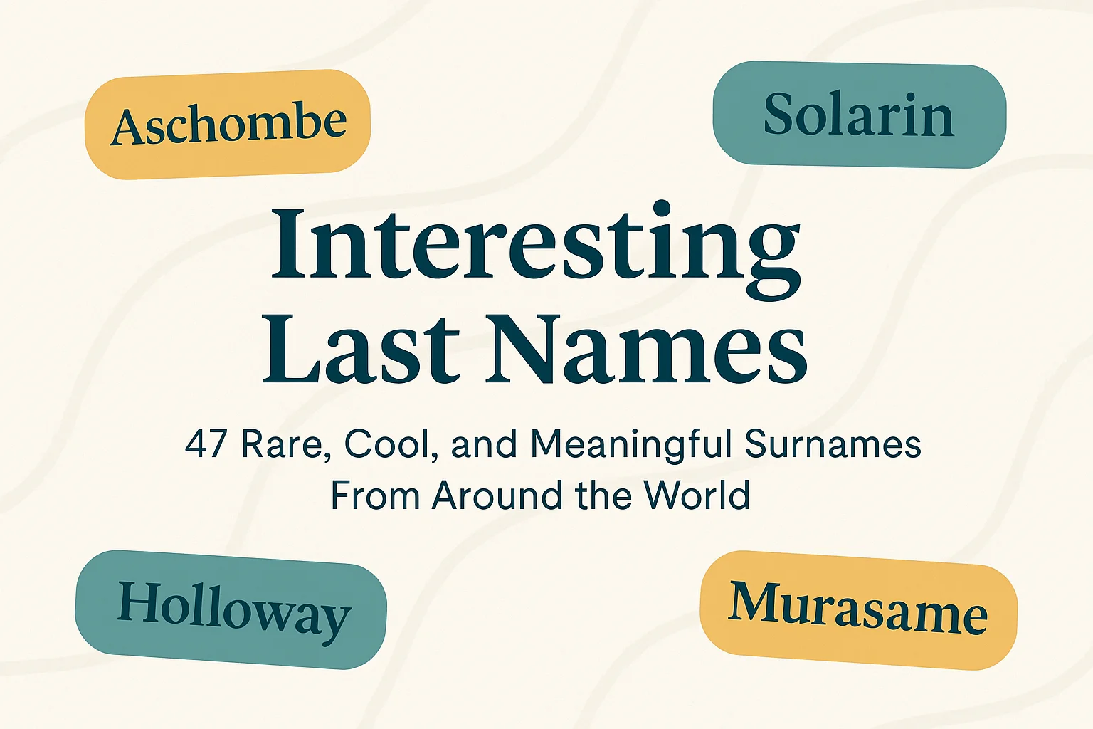 Interesting last names cover
